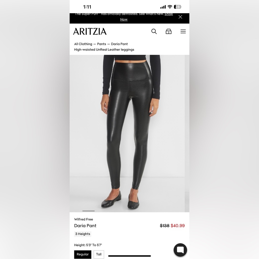 Aritzia Wilfred Free Daria Pant size small - Picture 2 of 7